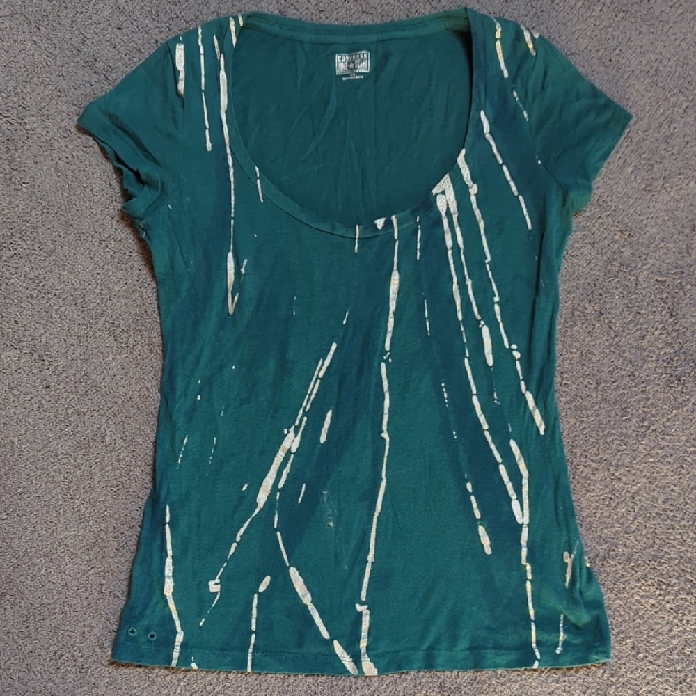 Converse Dark Teal Green Tie-Dye Women's Tee